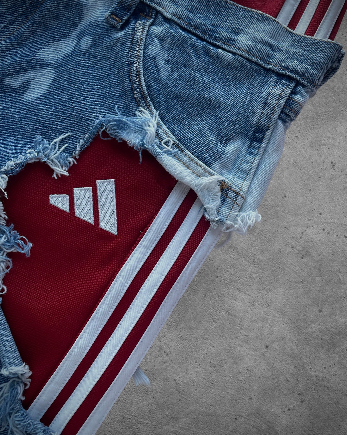 Adi red bleached bootcut