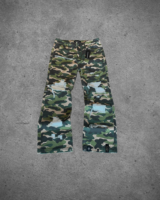 Camo denim green