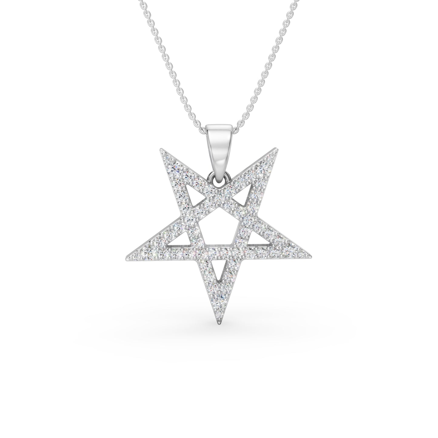 gold pentagram pendant (white)