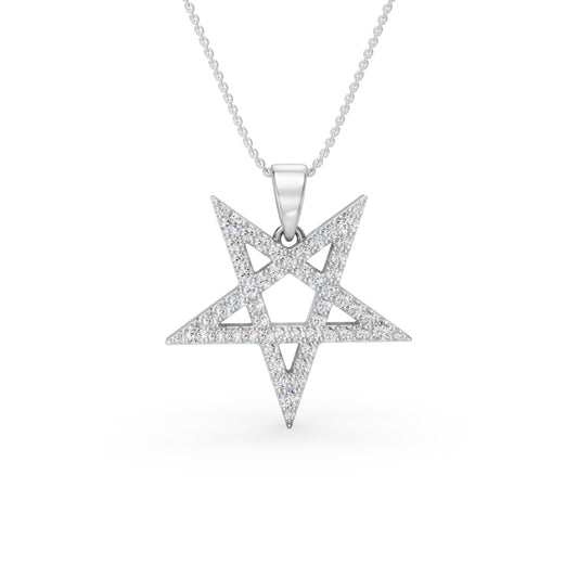 gold pentagram pendant (white)
