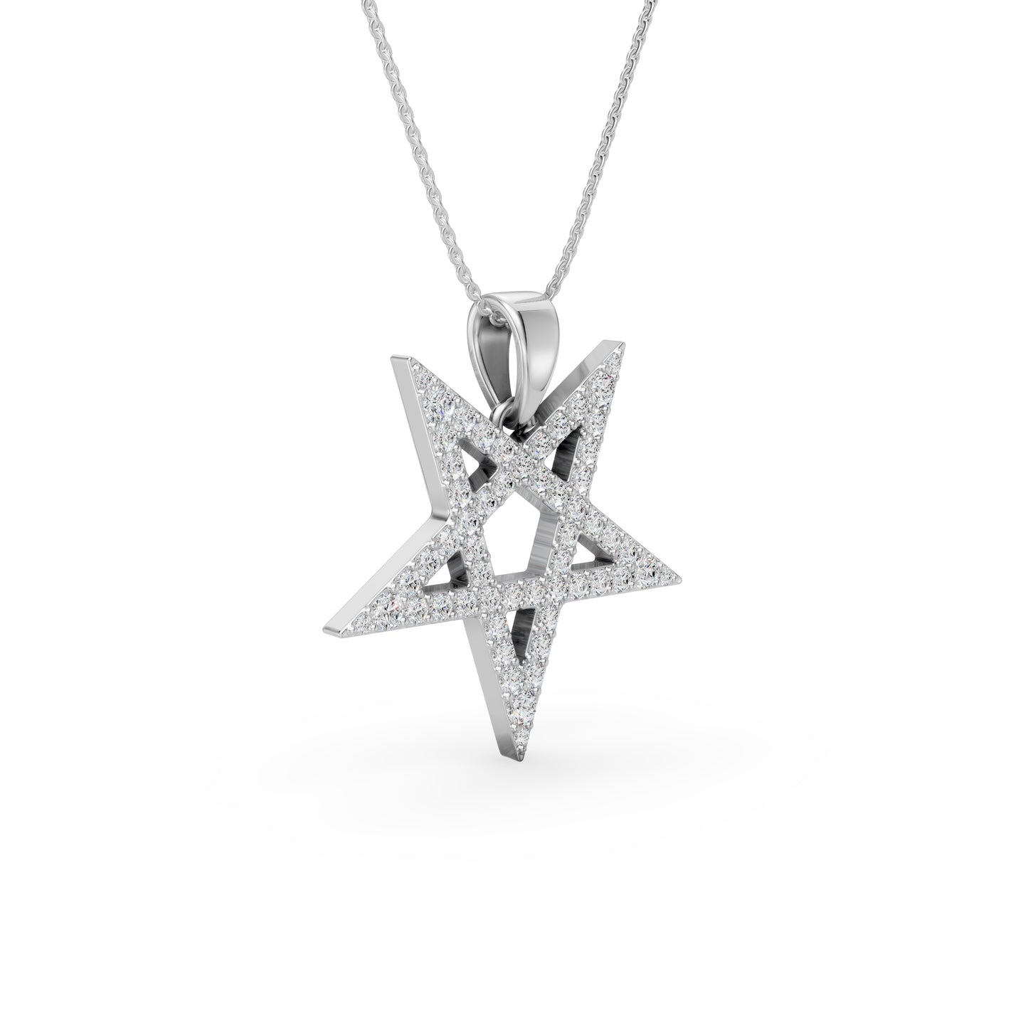 gold pentagram pendant (white)