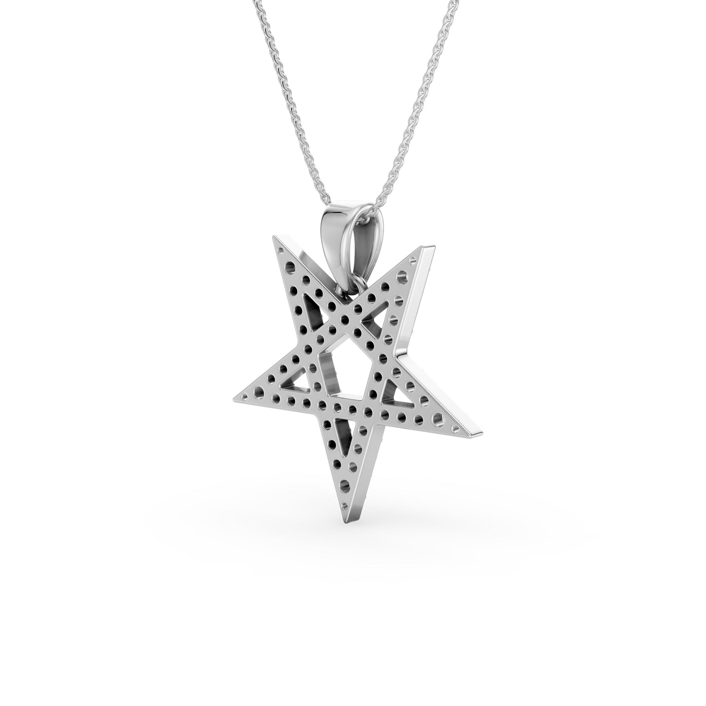 gold pentagram pendant (white)