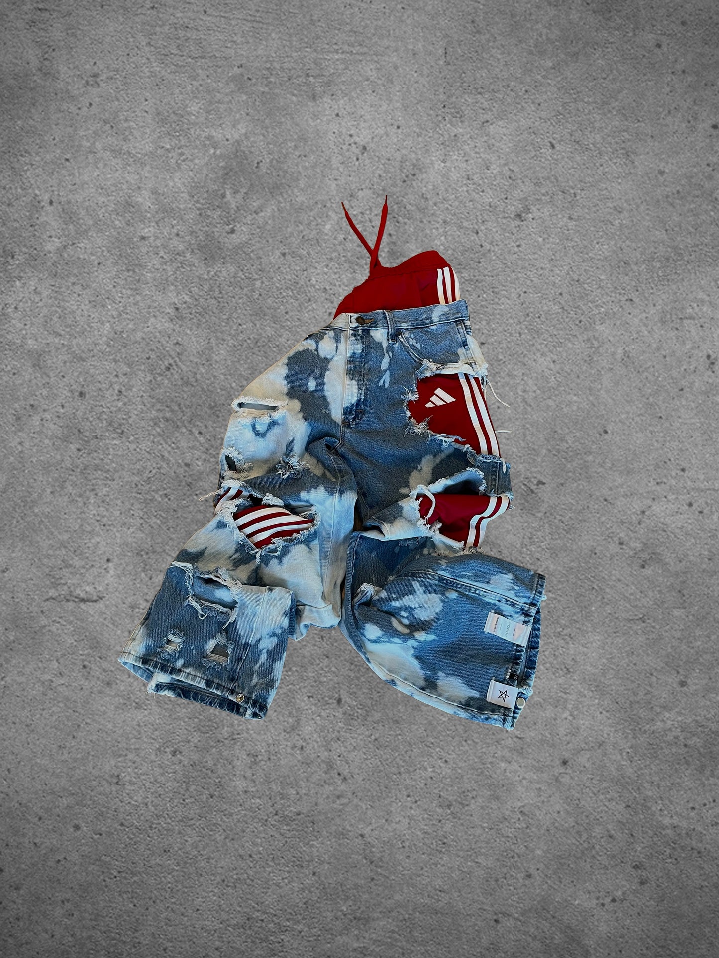 Adi red bleached bootcut
