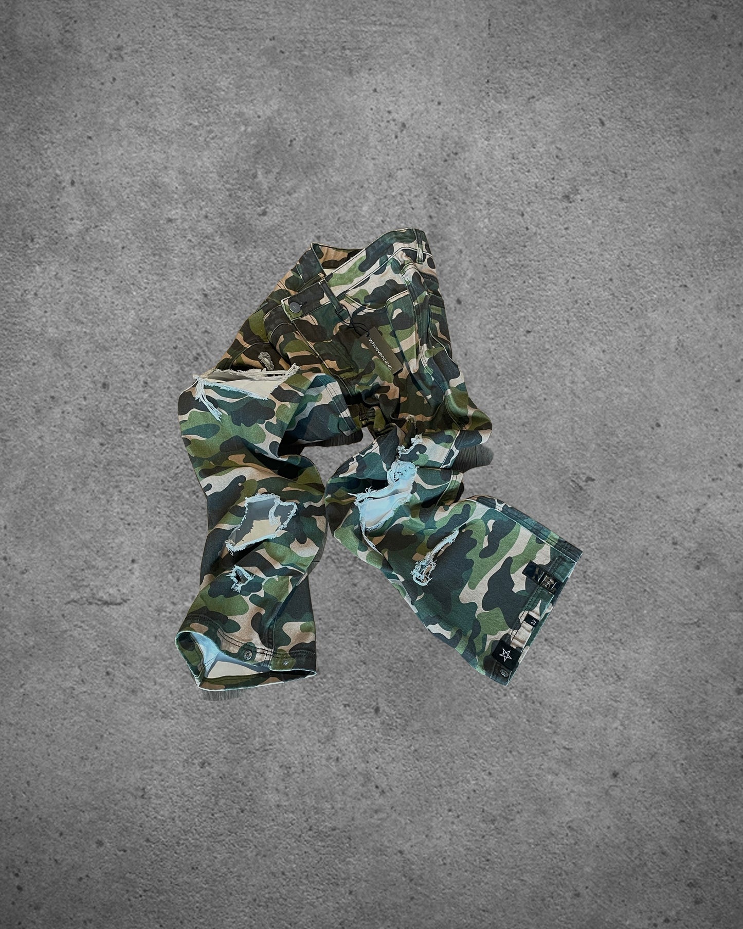 Camo denim green